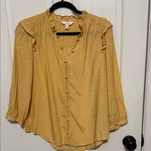 Maurices Mustard Ruffle Blouse